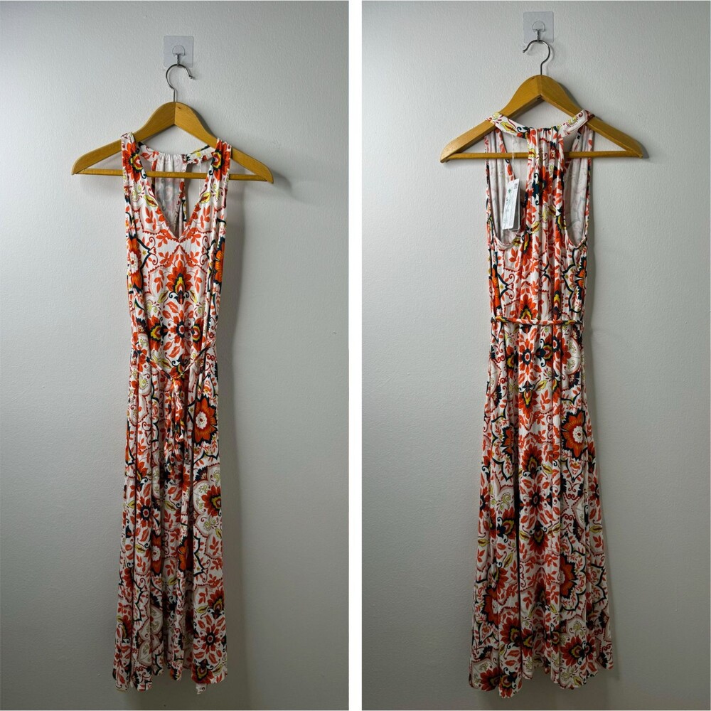 Boden Sleeveless Floral Maxi Dress - Red and Cream